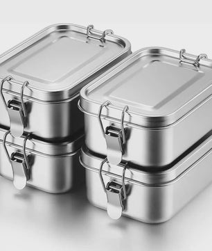 RVS Bento Lunchbox met Afsluitbare Clips - Voedselcontainer voor Werk en School
