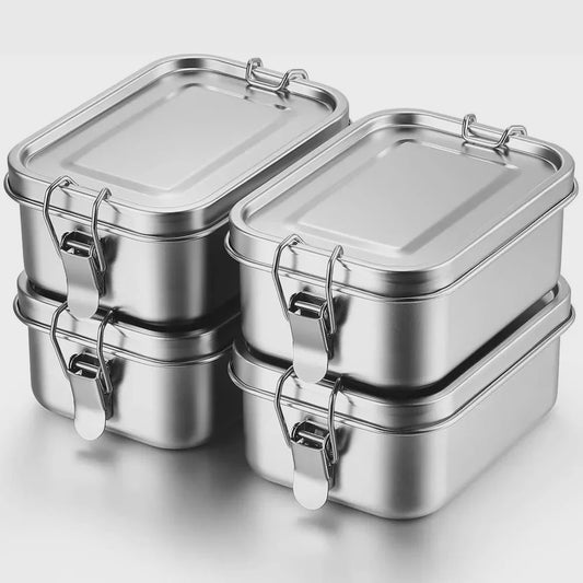 RVS Bento Lunchbox met Afsluitbare Clips - Voedselcontainer voor Werk en School