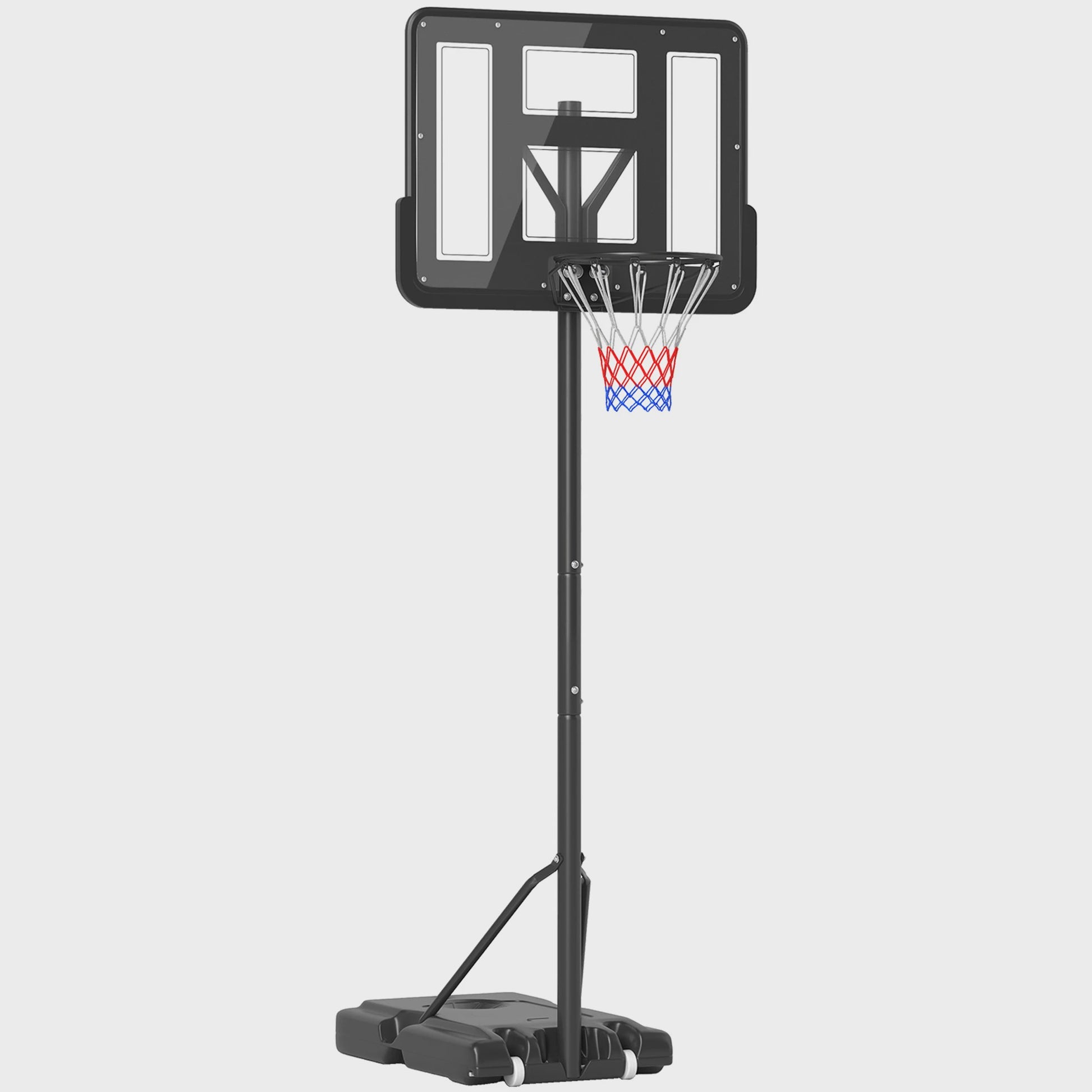 HOMCOM Basketbalpaal Verstelbaar 220-365 cm Zwart - Outdoor Basketbalring