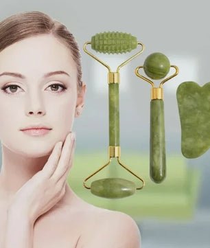 Natuurlijke Jade Roller & Gua Sha Set - Gezichts- en Lichaamsmassage voor Ontspanning en Lifting