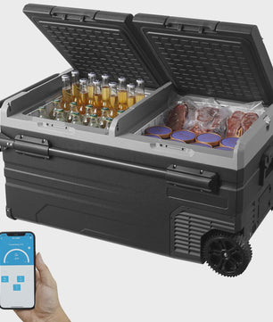 Draagbare Dubbelzone Koelkast 95L: Compressor Koelbox voor Auto, Camping & Outdoor