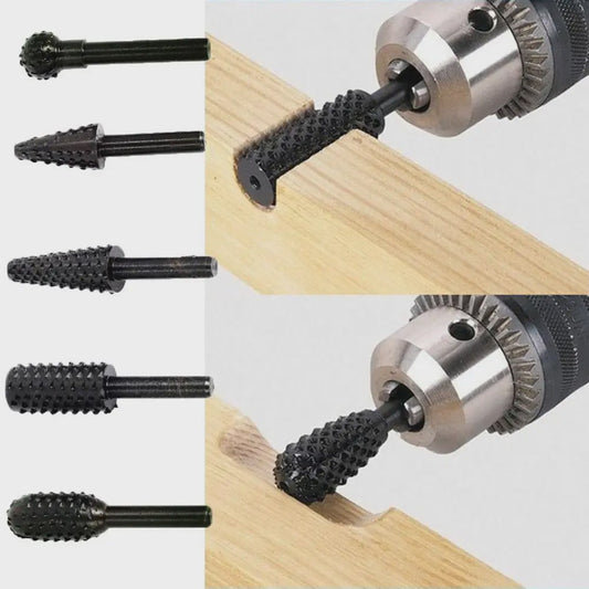 5-delige Houtsnijset Boren - Rotatie Burr Bits voor Houtbewerking