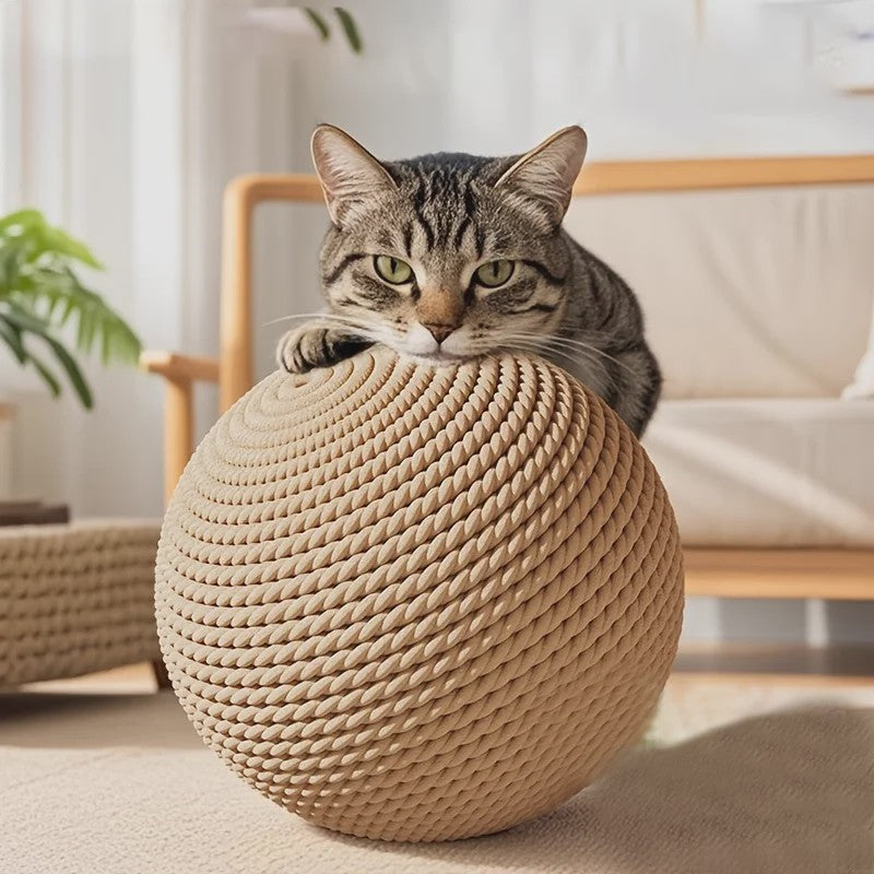 Grote Sisal Kattenbal: Interactief Krab-, Kauw- en Tandspeeltje voor Uren Speelplezier