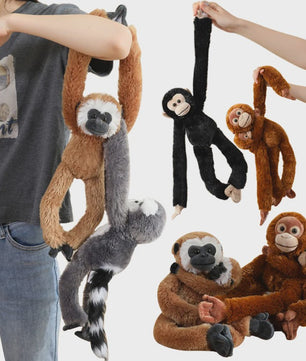 Lange Arm Aap, Luiaard, Orang-oetan & Lemur Pluche Speelgoed - Hangend Knuffel (50/70cm)