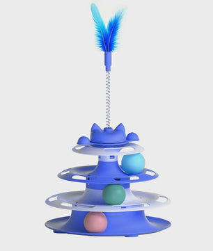 Interactieve Katten Toren Speelgoed met Balletjes en Veer - Zelfentertainment & Anti-verveling