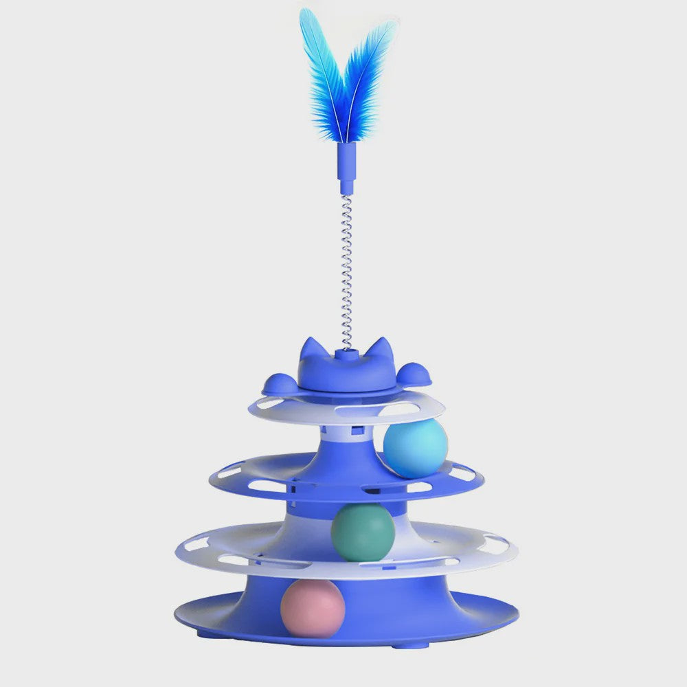 Interactieve Katten Toren Speelgoed met Balletjes en Veer - Zelfentertainment & Anti-verveling