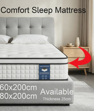 Hybride Pocketvering Matras 140x200cm & 160x200cm - 25cm Dik, Ademend & Comfortabel