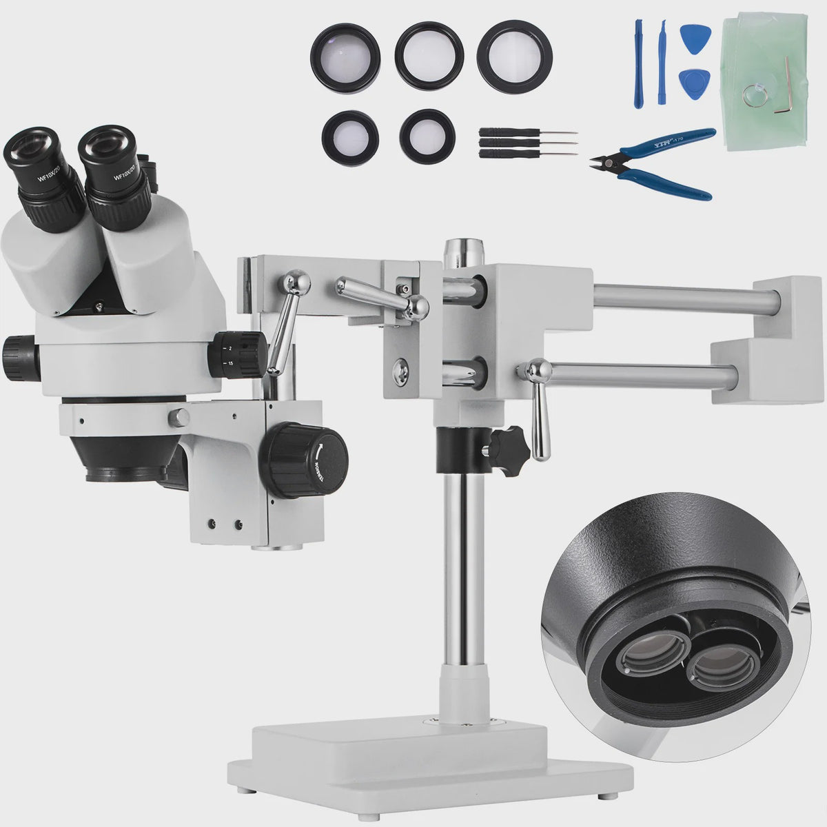 Trinocular Stereo Microscoop 3.5X-90X met Camera Aansluiting en Verstelbare Arm