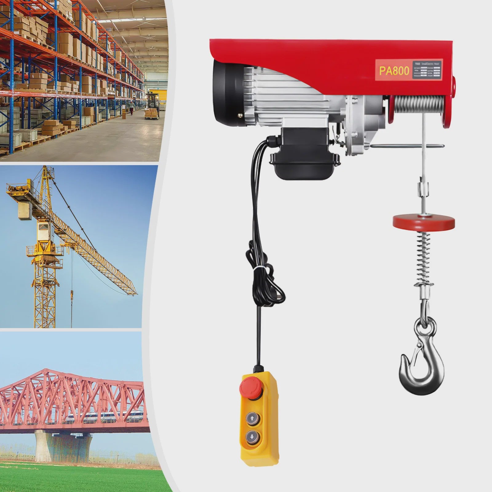 Elektrische Takel 800/1000kg - Krachtige Lier voor Werkplaats, Magazijn & Bouw