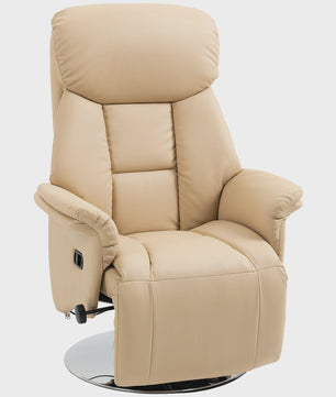 HOMCOM Armchair relaxation relax Living Room relaxation Armchair Pivoting foot-rest Adjustable Armrests, chair TV in Synthetic leather, Up to kg, for Living Room, bedroom, home cinema, beige
