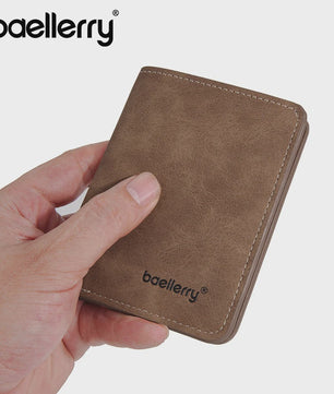 Baellerry Heren Portemonnee - Minimalistisch PU Leer Front Pocket Portemonnee
