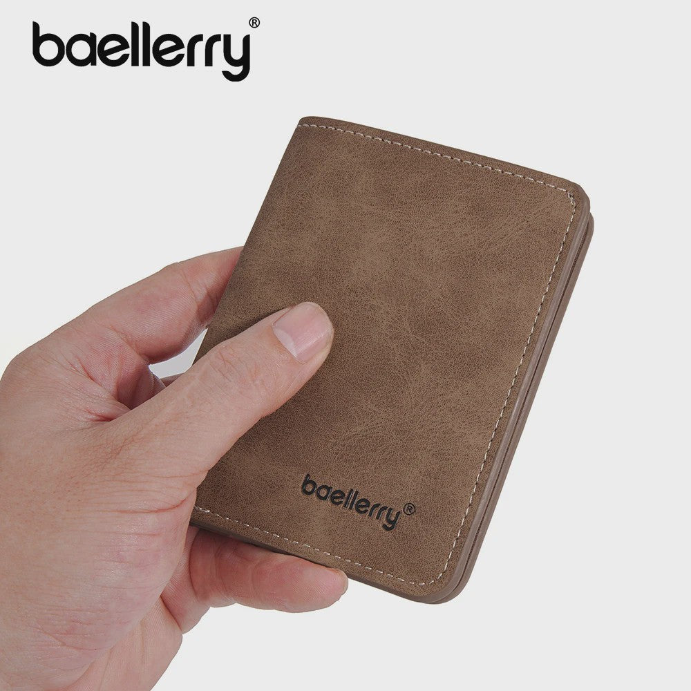 Baellerry Heren Portemonnee - Minimalistisch PU Leer Front Pocket Portemonnee