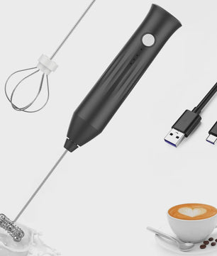 Draadloze Mini Melkopschuimer met USB Opladen - 3 Snelheden & Verwisselbare Opzetstukken