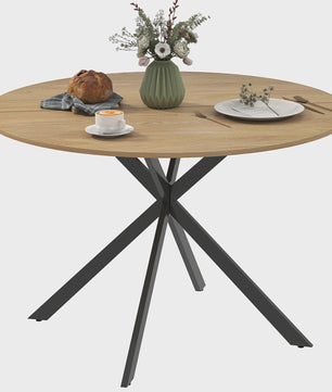 Ronde Eettafel Eikenlook - Ø120x75 cm - Geschikt voor 4 Personen