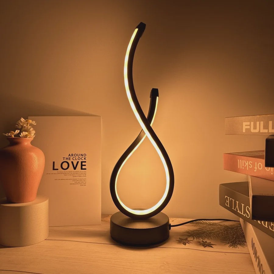 Moderne LED Tafellamp Spiraal - Dimbare Nachtlamp met Kleurtemperatuur & Helderheidsregeling