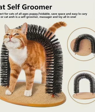Zelfverzorgende Kattenborstel - Arched Groomer met Massager voor Vachtverzorging