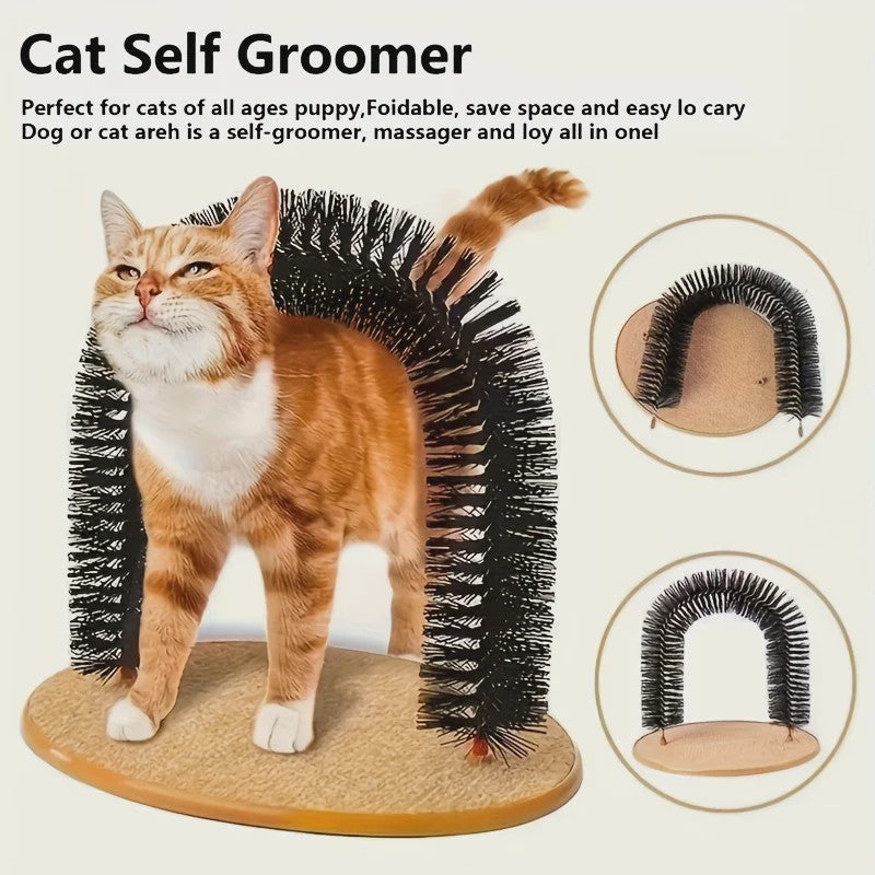 Zelfverzorgende Kattenborstel - Arched Groomer met Massager voor Vachtverzorging