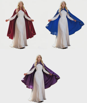 Unisex Middeleeuwse Fluwelen Cape met Opstaande Kraag - Renaissance Kostuum voor Feest, Cosplay & Podium