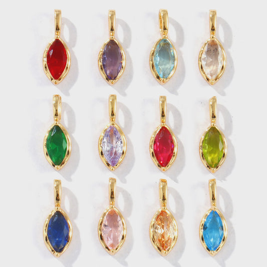 Set van 2 Olijfvormige Bedels met Strass & 18K Goudkleurige Hanger - DIY Sieraden Maken