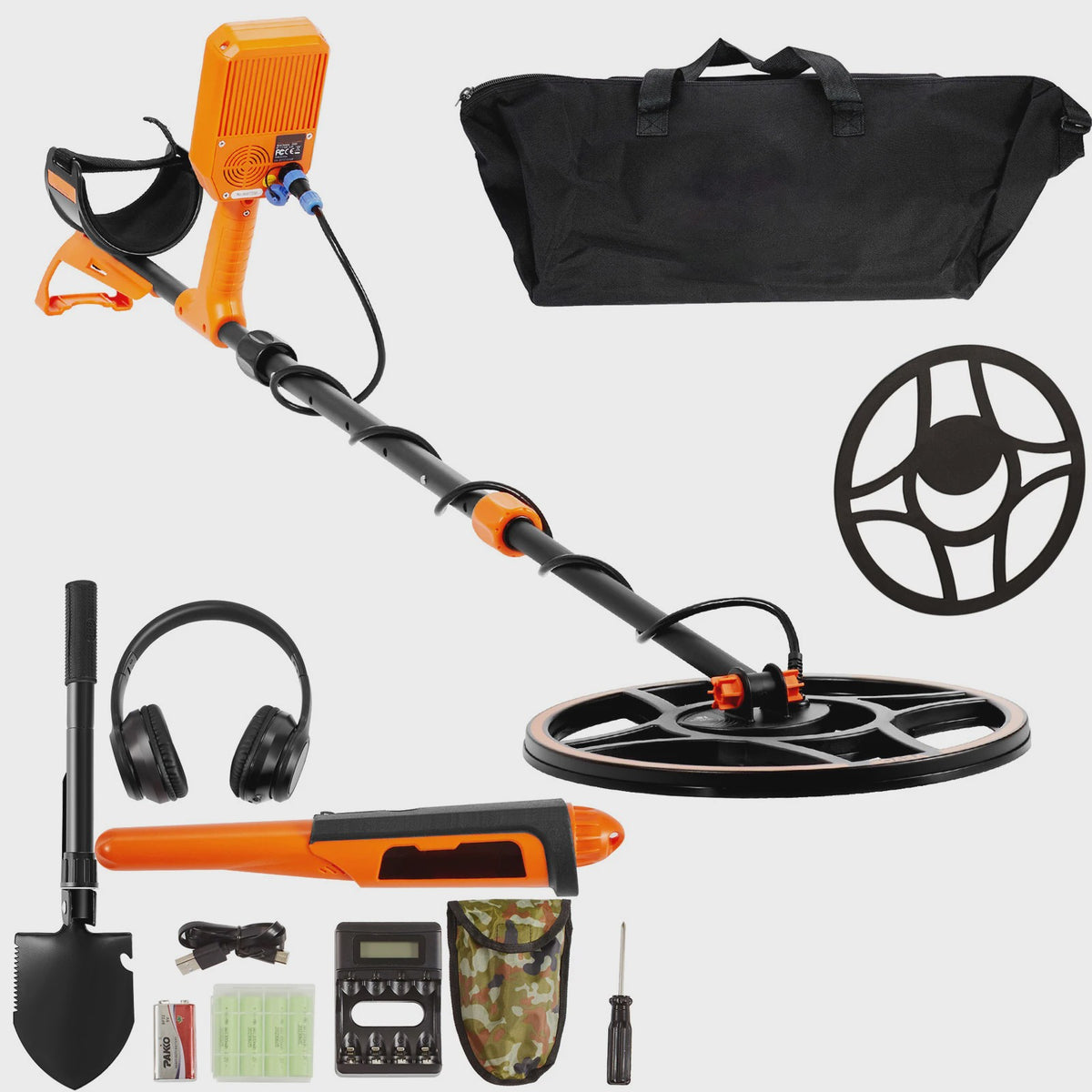 Professionele Oplaadbare Metaaldetector - 12" IP68 Waterdicht, 7 Modi & LCD