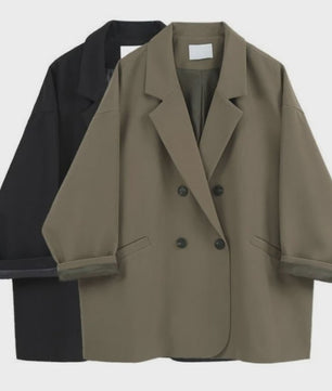 Oversized Blazer Dames - Koreaanse Chic Zwarte Casual Jas