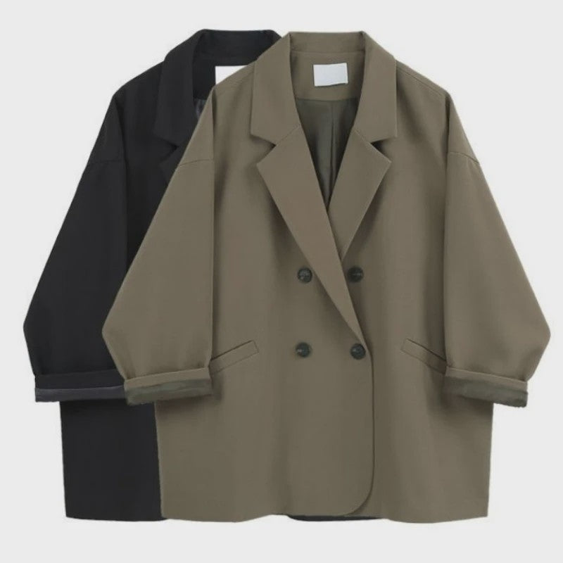 Oversized Blazer Dames - Koreaanse Chic Zwarte Casual Jas