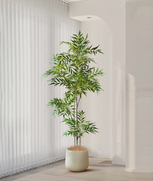 Grote Kunstplant 78-140cm - Real Touch Palmboom met Bamboe-look Bladeren voor Huis & Kantoor