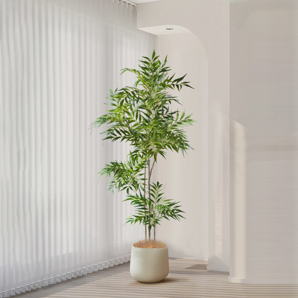 Grote Kunstplant 78-140cm - Real Touch Palmboom met Bamboe-look Bladeren voor Huis & Kantoor