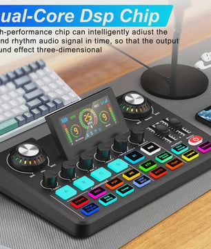 NXG Professionele 4-Kanaals Audio Mixer Soundcard met DSP & OTG - Live Streaming & Voice Changer