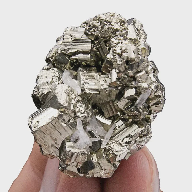Natuurlijke Peru Pyriet Kristal Cluster - Uniek Mineraal voor Huisdecoratie & Energie