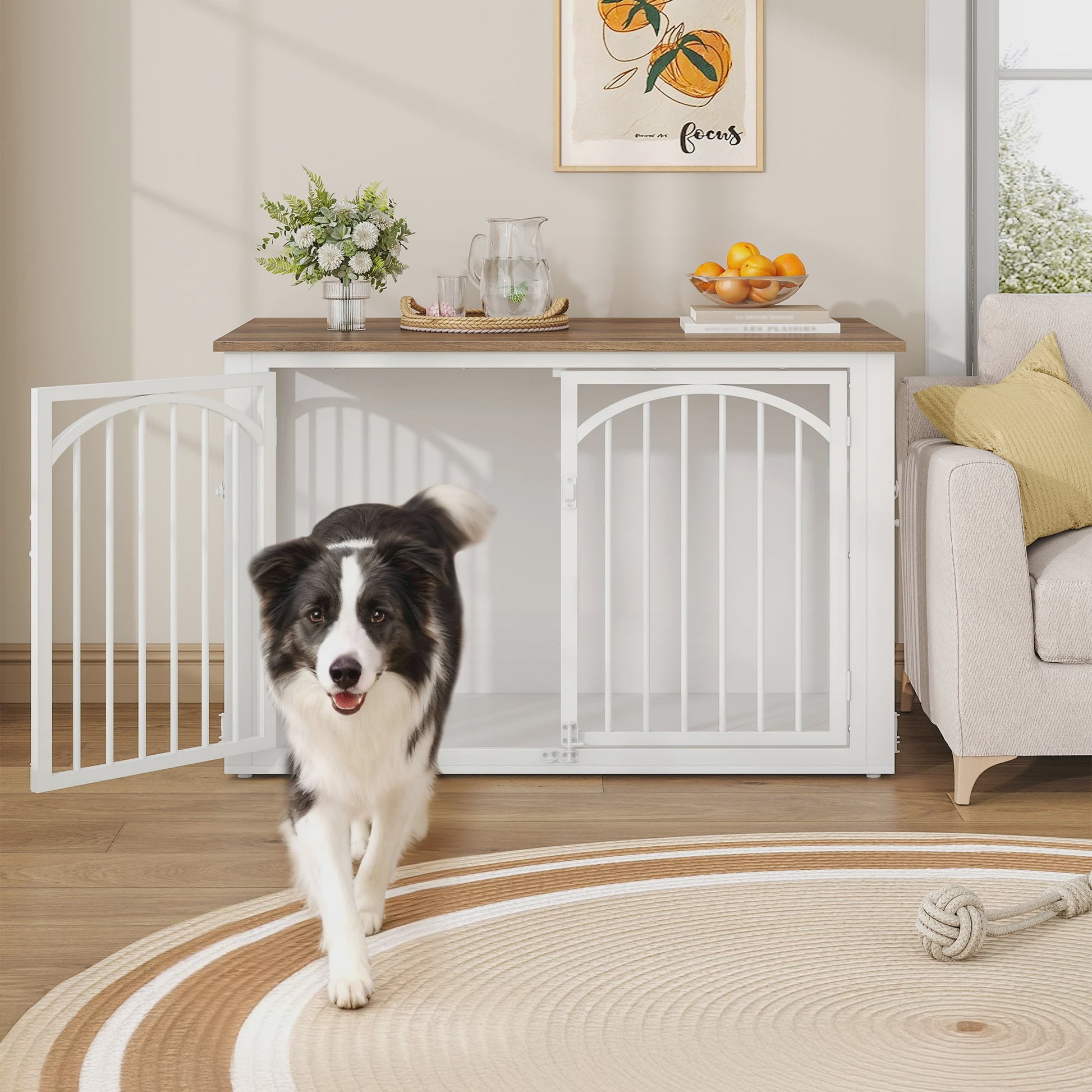 Hondenkooi Meubel 100cm - Stijlvolle Hondenbox als Bijzettafel voor Middelgrote tot Grote Honden