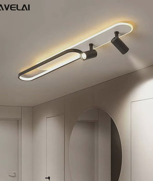 Moderne LED Plafondlamp met Spotlight - Zwart, Wit of Goud - Sfeervolle Verlichting voor Slaapkamer & Studiekamer