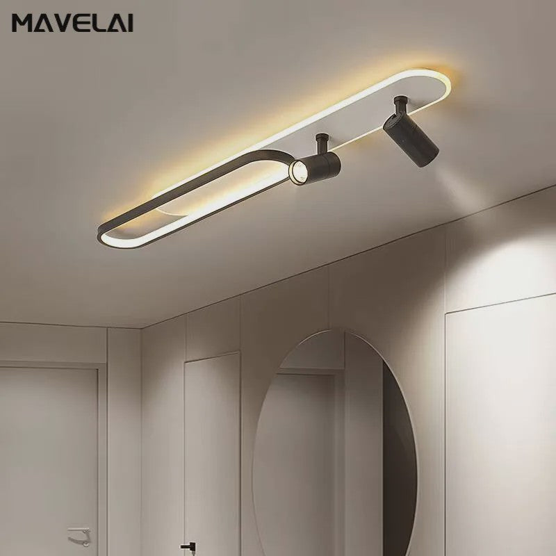 Moderne LED Plafondlamp met Spotlight - Zwart, Wit of Goud - Sfeervolle Verlichting voor Slaapkamer & Studiekamer