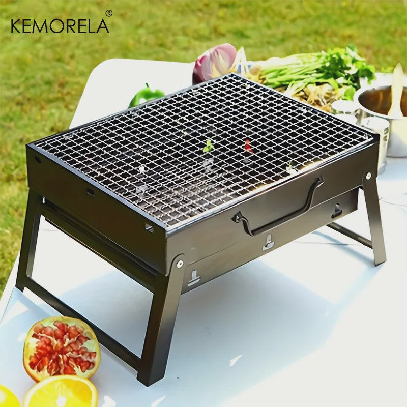 Draagbare Mini BBQ Koolgrill - Compact & Opvouwbaar voor Buiten, Camping, Strand & Picknick