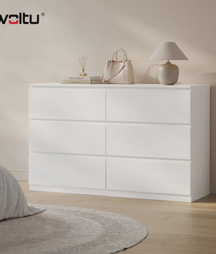 Moderne Commode met 6 Lades - 120x40x75cm - Woonkamer, Slaapkamer, Hal