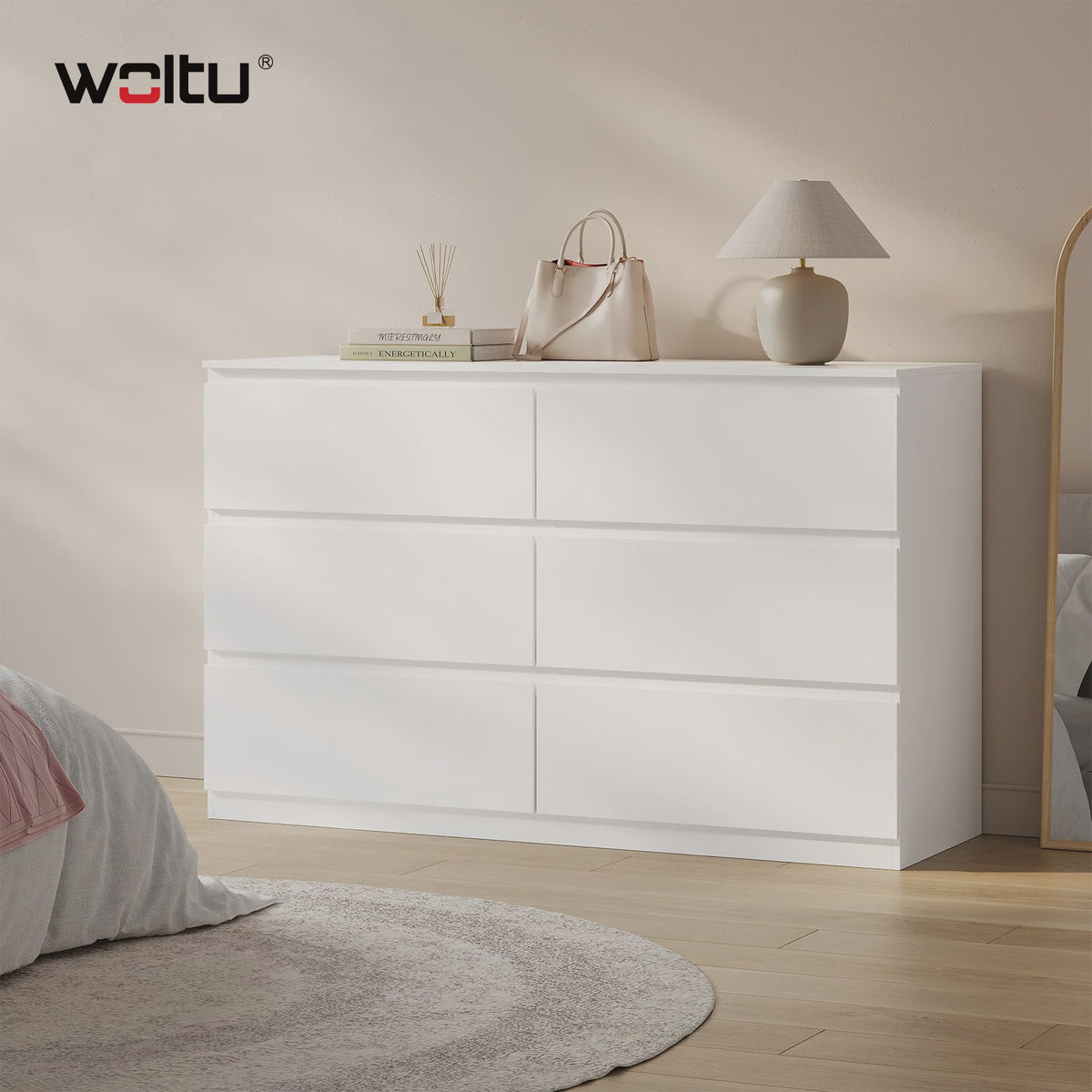 Moderne Commode met 6 Lades - 120x40x75cm - Woonkamer, Slaapkamer, Hal