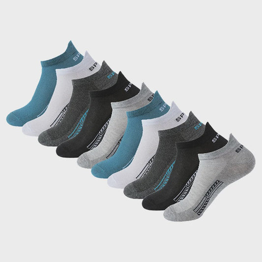 5/10 Paar Katoenen Sneakersokken Heren & Dames - Ademend Mesh & Comfortabel