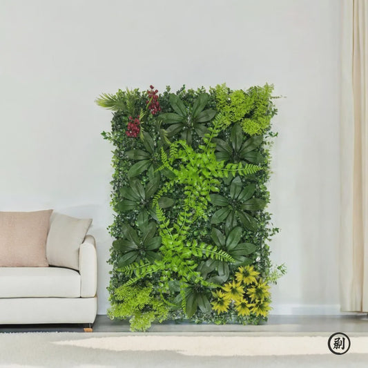 Kunstplant Muurpaneel Groen met Gras en Buxus - Decoratieve Privacy Schutting voor Buiten