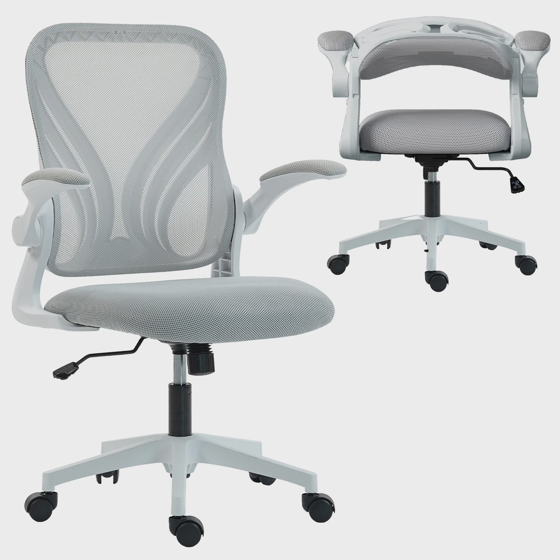 Ergonomische bureaustoel met mesh rugleuning en opklapbare armleuningen