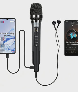 Draagbare Microfoon met Ingebouwde Geluidskaart en Echo - Ideaal voor Live Streaming