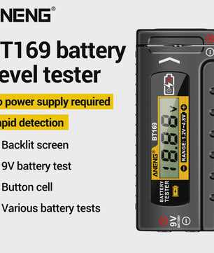 ANENG BT169 Batterij Tester: Meet AA, AAA, 9V, Lithium & Knoopcel Batterijen