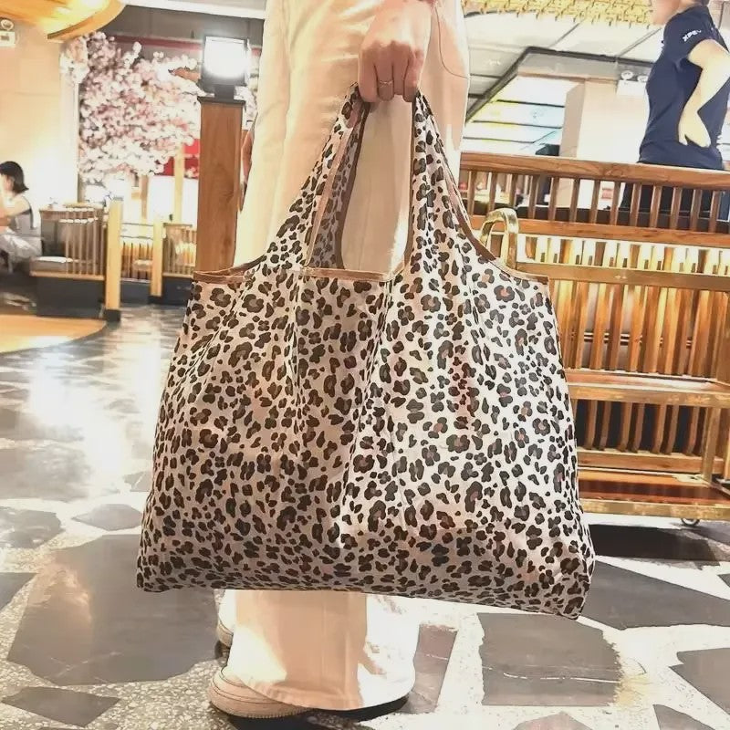 Grote Leopard Print Shopper Tas - Opvouwbare Handtas voor Dagelijks Gebruik