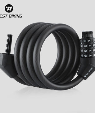 WEST BIKING 4-Cijferig Fietsslot - 120cm Staalkabel Anti-diefstal voor Fiets & Scooter