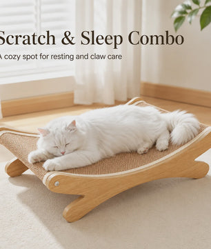 Houten Kattenkrabmeubel met Sisal Hangmat - Rust en Krabplezier