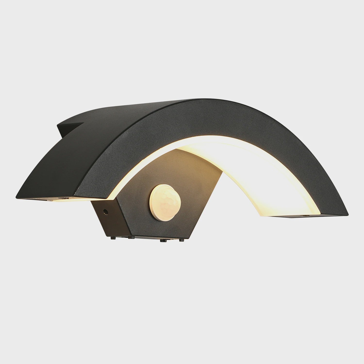 Moderne Zwarte Wandlamp met Bewegingssensor - 24W Warm Licht voor Buiten & Hal