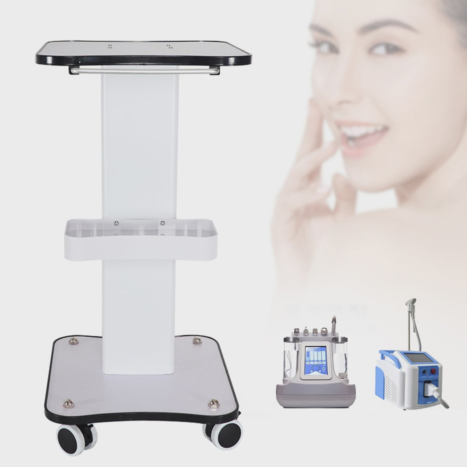 Professionele 3-Laags Beauty Trolley op Wielen - Mobiele Salonkar voor Schoonheidsspecialisten