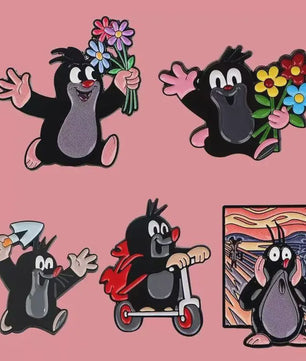 Grappige Mol Emaille Speld - Cartoon Dieren Broche voor Rugzak & Kleding