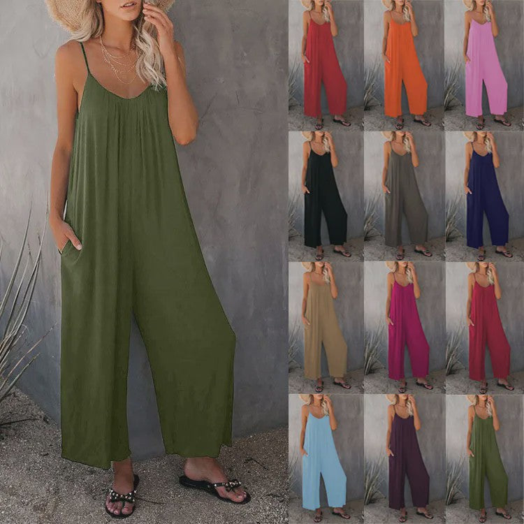 Zomerse Dames Overall Broek met Zakken - Comfortabel & Casual