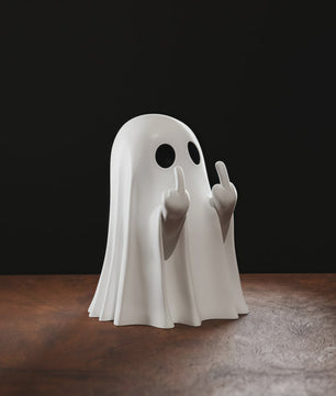 Grappig Spookje met Middelvinger - Schattige Halloween Decoratie voor Huis & Tafel