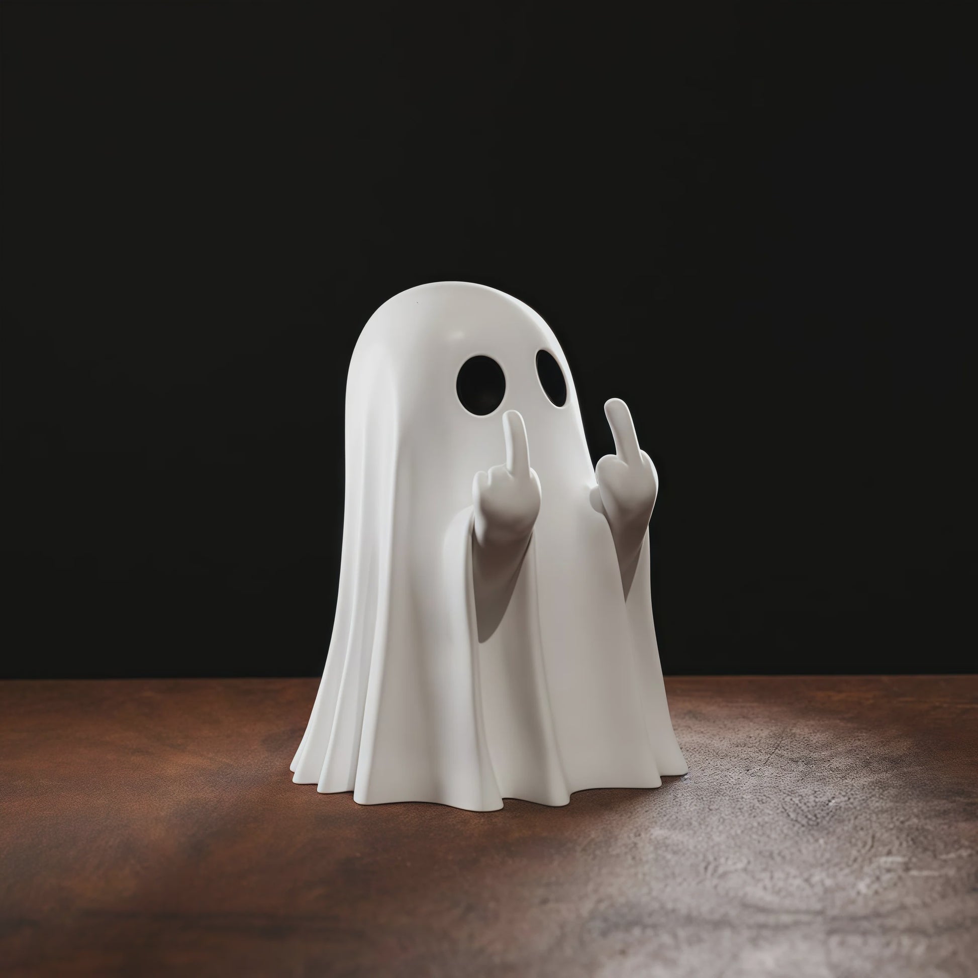 Grappig Spookje met Middelvinger - Schattige Halloween Decoratie voor Huis & Tafel